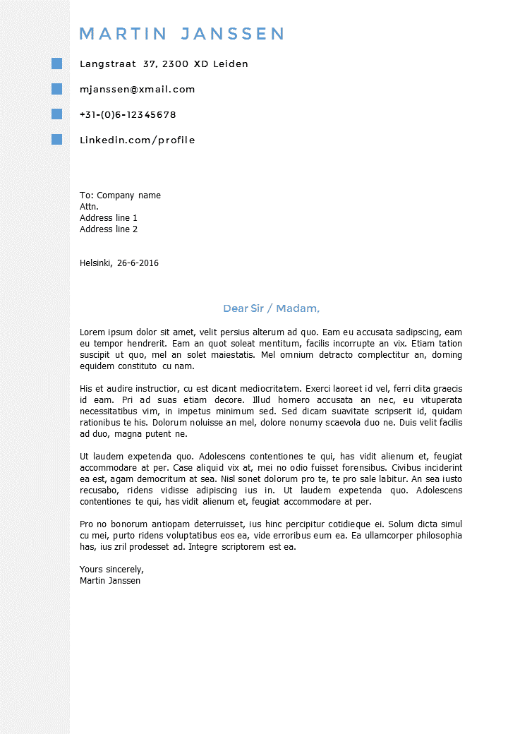 finland cv and cover letter format