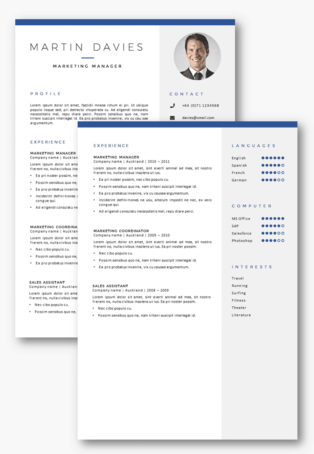 2 page CV Template in Word