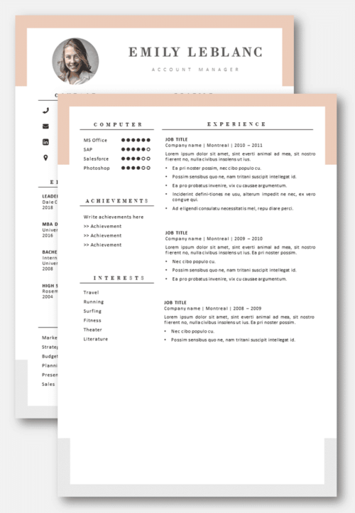 CV Template second page