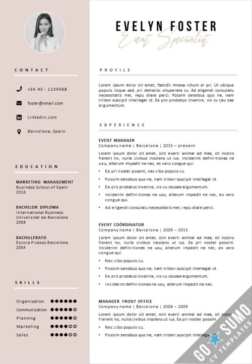 CV Template Barcelona by GoSumo