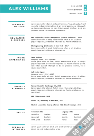 Free CV Template for Word